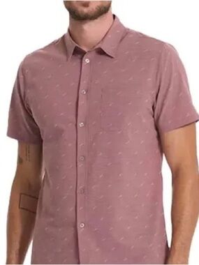 Vuori Men's Short Sleeve Bridge Button Down Shirt Size Large Style V184